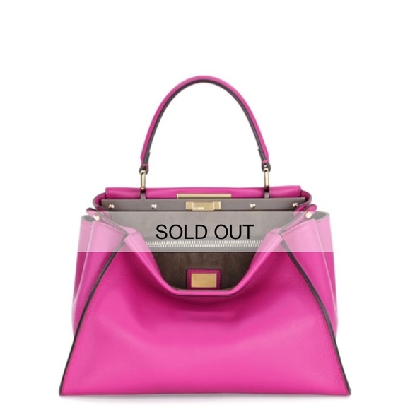 Magenta Fendi peekaboo leather satchel bag - Picture 8 of 8